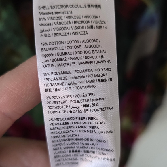 Desigual XL Eclectic Boho Art to Wear Tropical Floral Colorful Metallic Cardigan - Picture 16 of 16